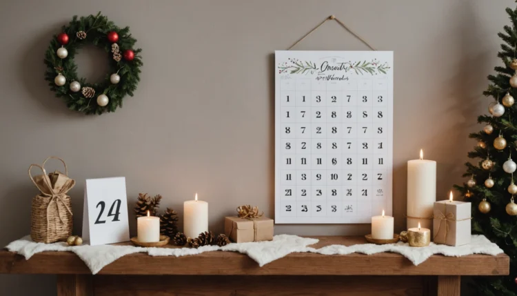 chiffre calendrier de l'avent à imprimer gratuit