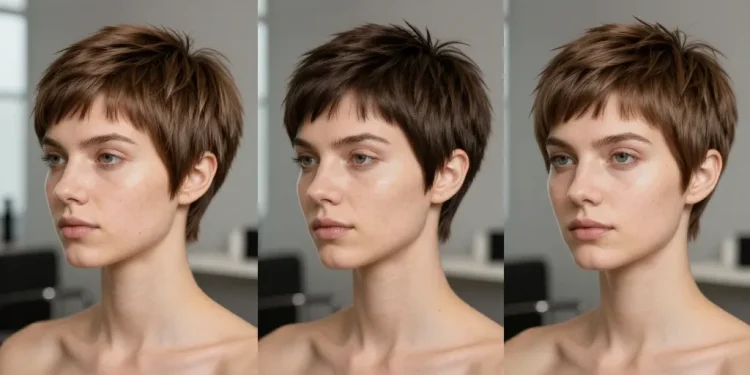 coupe courte dégradée effilée