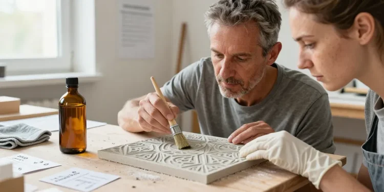 huile de lin carreau de ciment