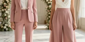 pantalon rose poudré mariage