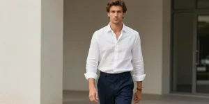 quoi mettre avec un pantalon bleu marine